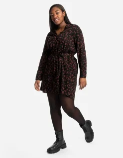 Fashion Blusenkleid - Allover-Muster - Damen Kleider
