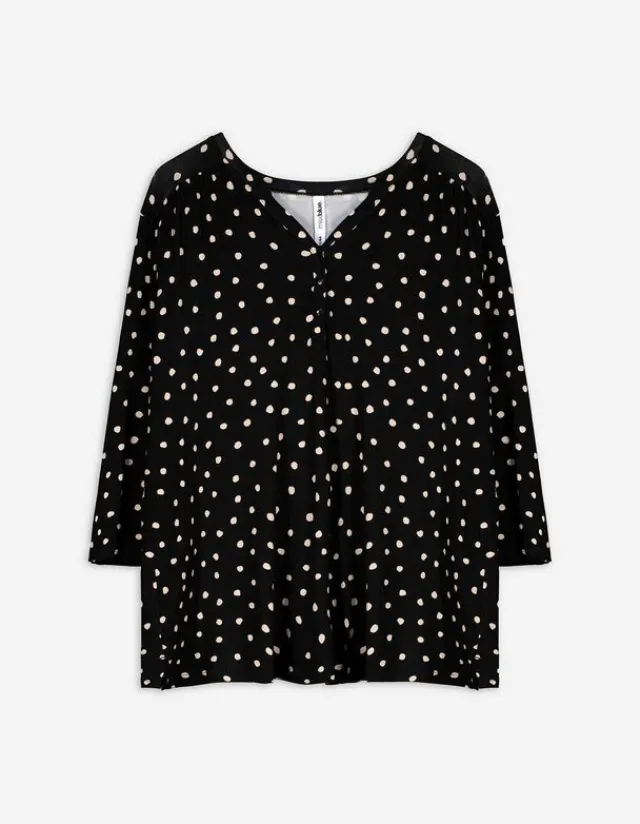 Fashion Blusenshirt - Allover-Print - Damen Langarmshirts