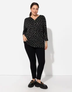 Fashion Blusenshirt - Allover-Print - Damen Langarmshirts