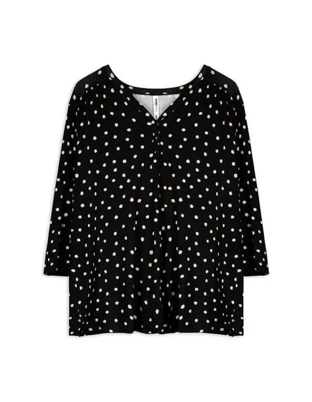 Fashion Blusenshirt - Allover-Print - Damen Langarmshirts