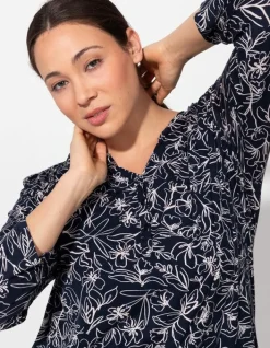 Clearance Blusenshirt - Allover-Print - Damen Langarmshirts