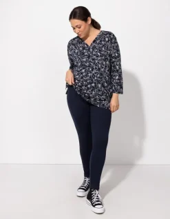 Clearance Blusenshirt - Allover-Print - Damen Langarmshirts