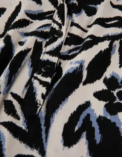 Fashion Blusenshirt - Allover-Print - Damen Langarmshirts