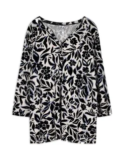 Fashion Blusenshirt - Allover-Print - Damen Langarmshirts