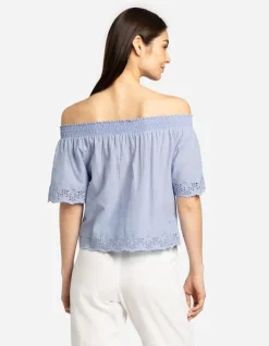 Outlet Blusenshirt - Carmen-Ausschnitt Damen Blusen