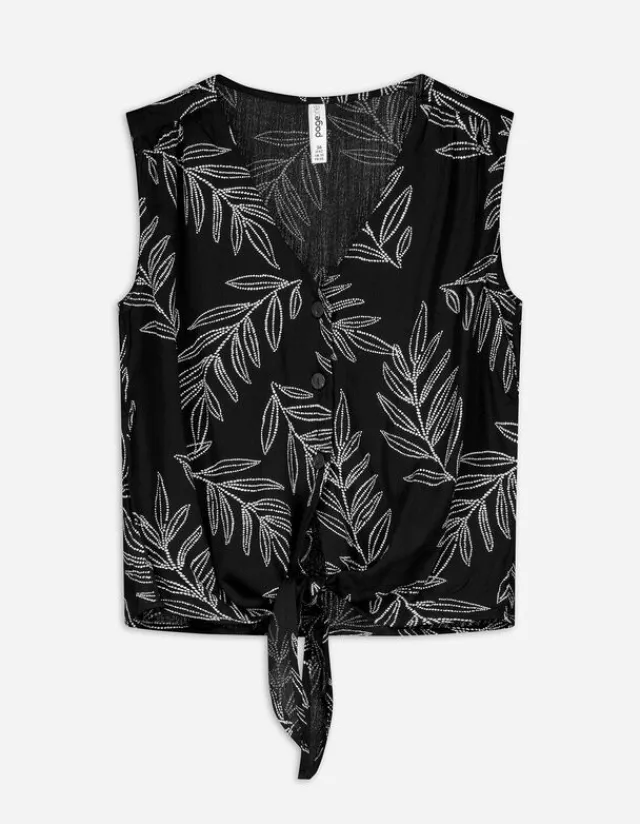 New Blusenshirt - Knotendetail Damen Tops
