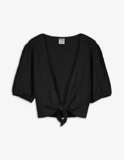 Discount Blusenshirt - Knotendetail Kinder Mädchenkleidung