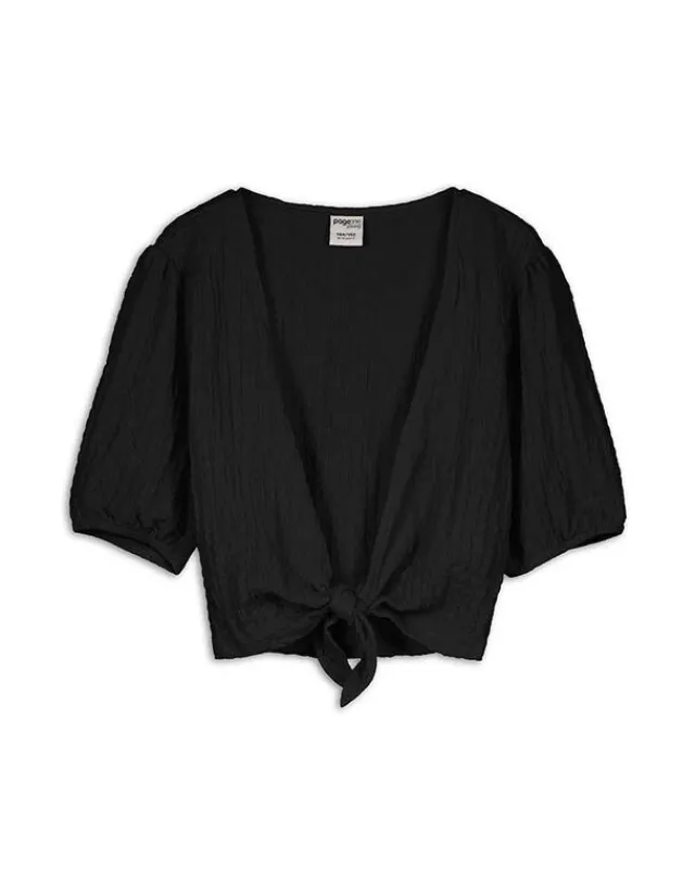 Discount Blusenshirt - Knotendetail Kinder Mädchenkleidung
