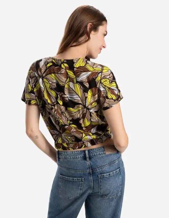 Fashion Blusenshirt - Wickeloptik Damen Blusen