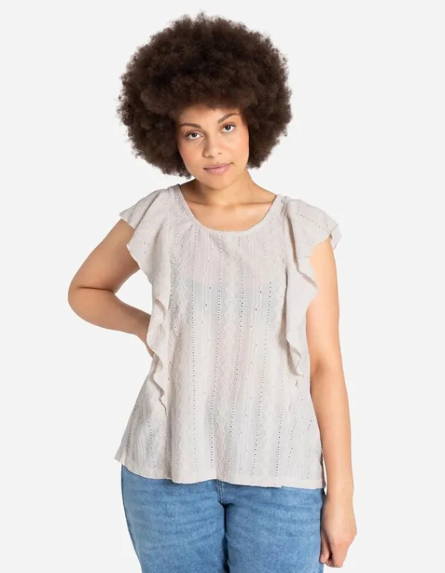 Hot Blusentop - Ärmel mit Volants Damen Tops
