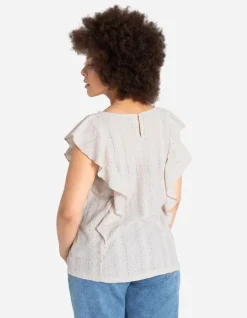 Hot Blusentop - Ärmel mit Volants Damen Tops