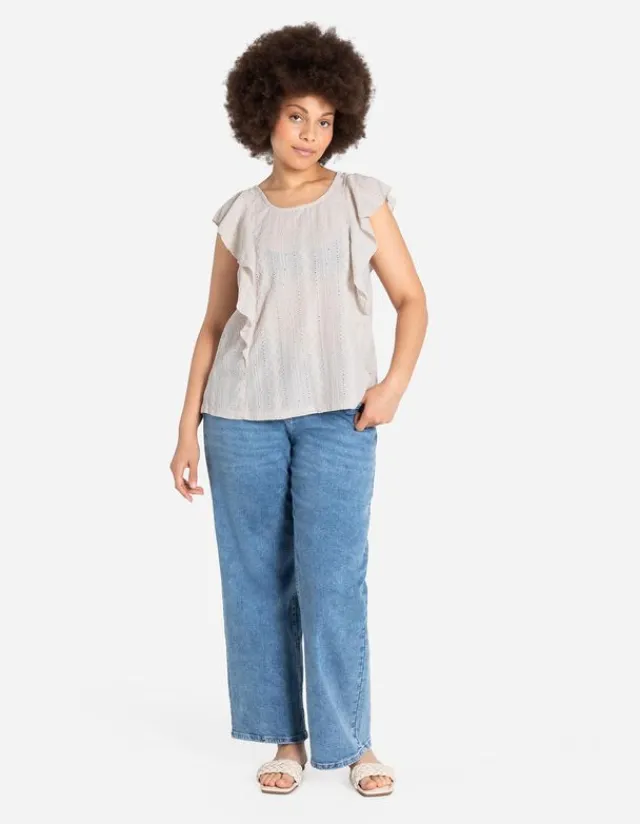 Hot Blusentop - Ärmel mit Volants Damen Tops
