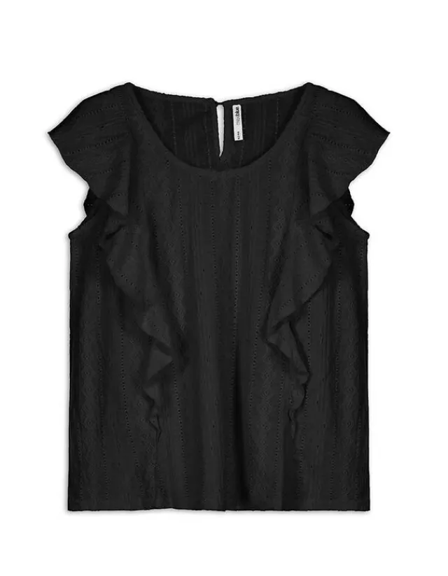 Hot Blusentop - Ärmel mit Volants Damen Tops