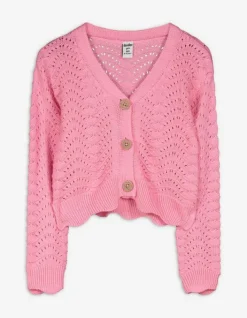 Discount Cardigan - Lochstrick - Kinder Mädchenkleidung