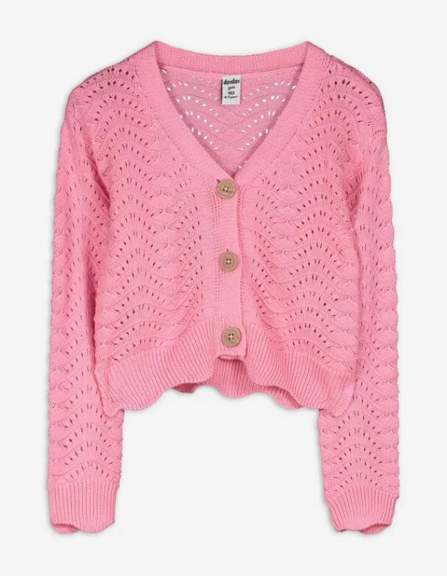Discount Cardigan - Lochstrick - Kinder Mädchenkleidung