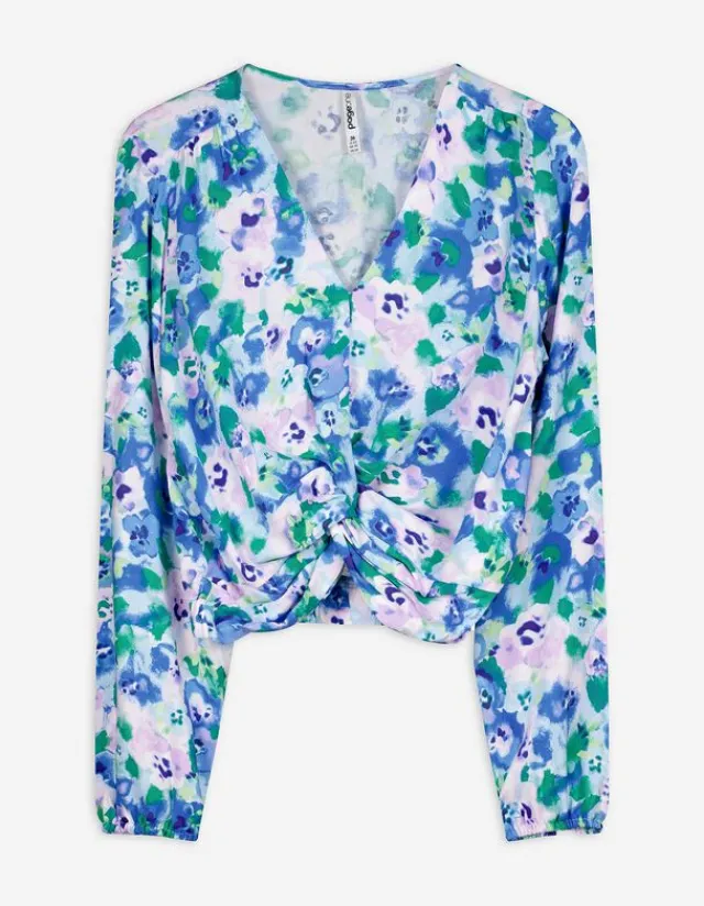 Fashion Cropped Langarmshirt - LENZING™ ECOVERO™ Damen Blusen