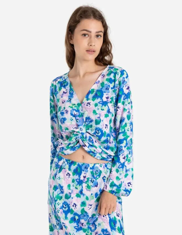 Fashion Cropped Langarmshirt - LENZING™ ECOVERO™ Damen Blusen