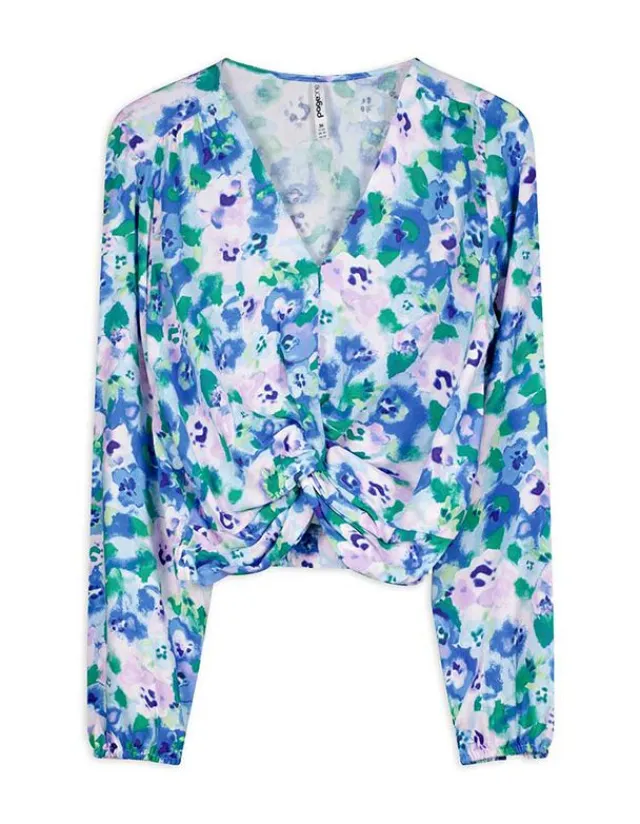 Fashion Cropped Langarmshirt - LENZING™ ECOVERO™ Damen Blusen