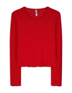 Best Cropped Langarmshirt - Rippenstruktur - Damen Langarmshirts