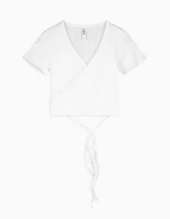 Clearance Cropped Shirt - Schn&uuml;rung Damen T-shirts