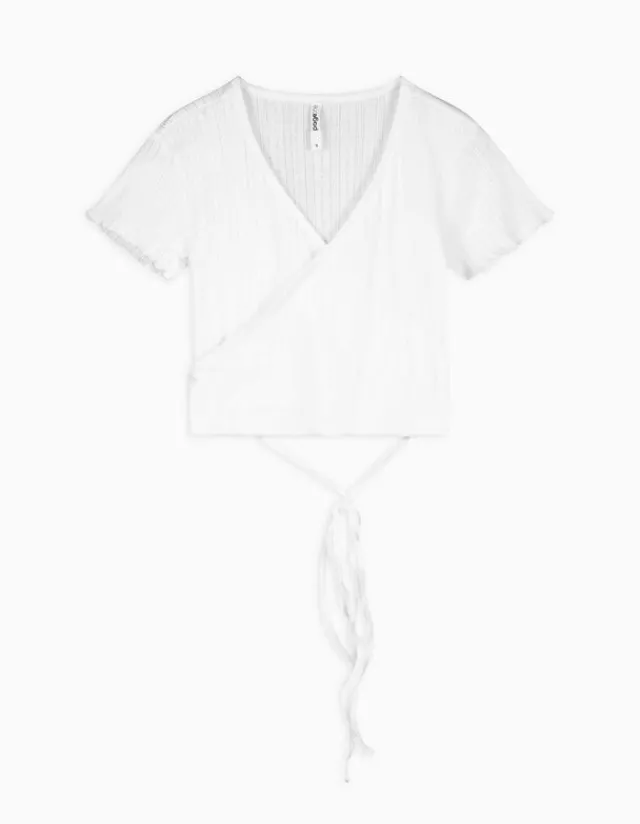 Clearance Cropped Shirt - Schnürung Damen T-shirts