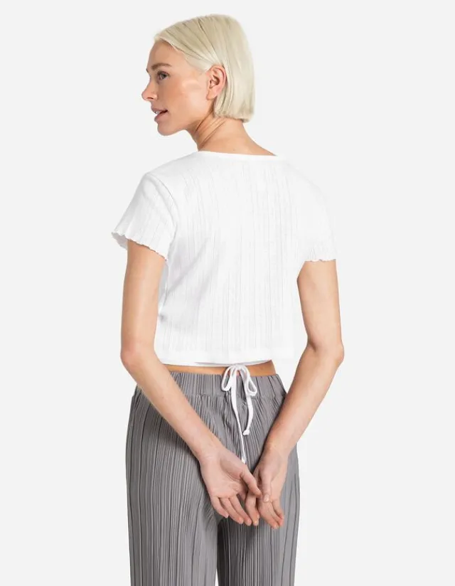 Clearance Cropped Shirt - Schnürung Damen T-shirts