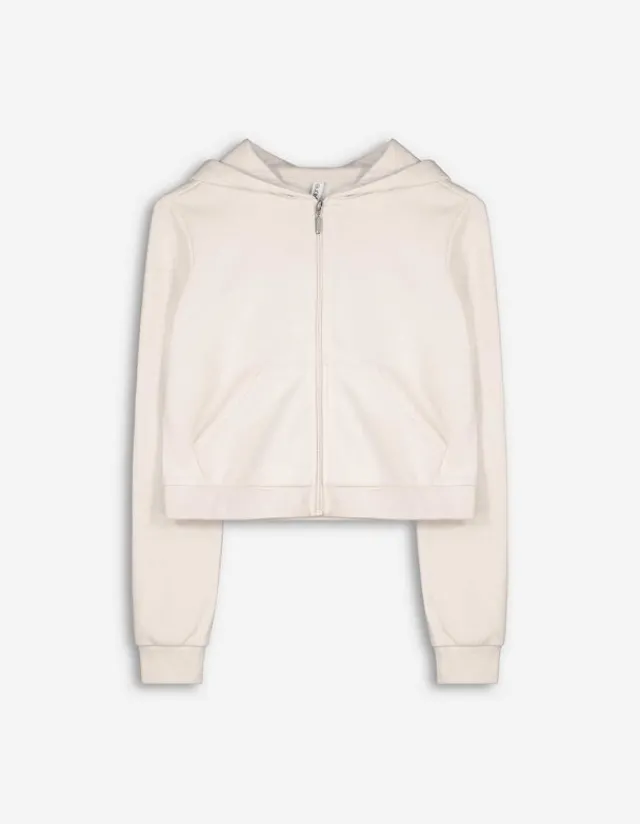 Online Cropped Sweatjacke - Kapuze mit Tunnelzug - Damen Sweatjacken