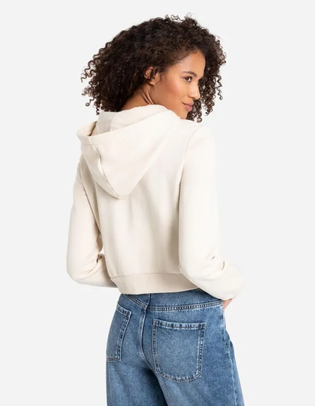Online Cropped Sweatjacke - Kapuze mit Tunnelzug - Damen Sweatjacken