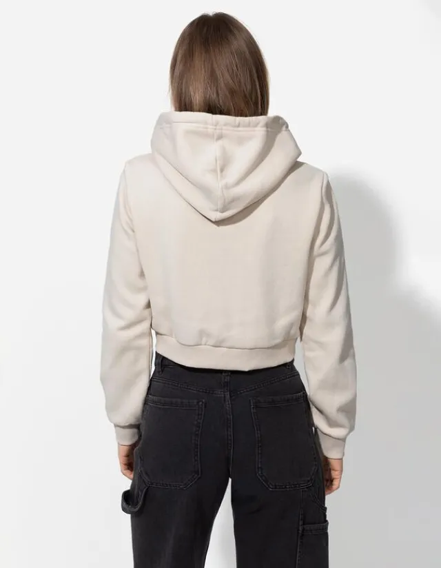 Online Cropped Sweatjacke - Kapuze mit Tunnelzug - Damen Sweatjacken