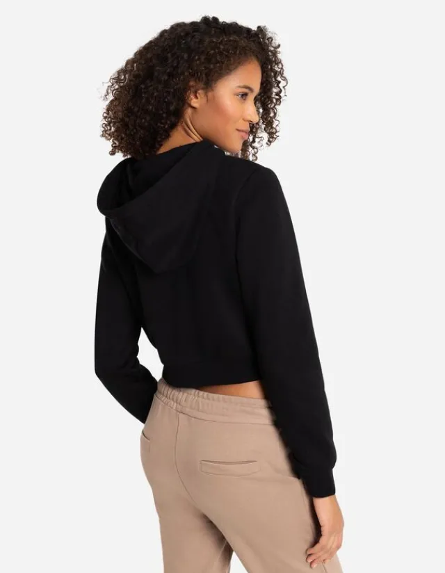 Outlet Cropped Sweatjacke - Kapuze mit Tunnelzug - Damen Sweatjacken