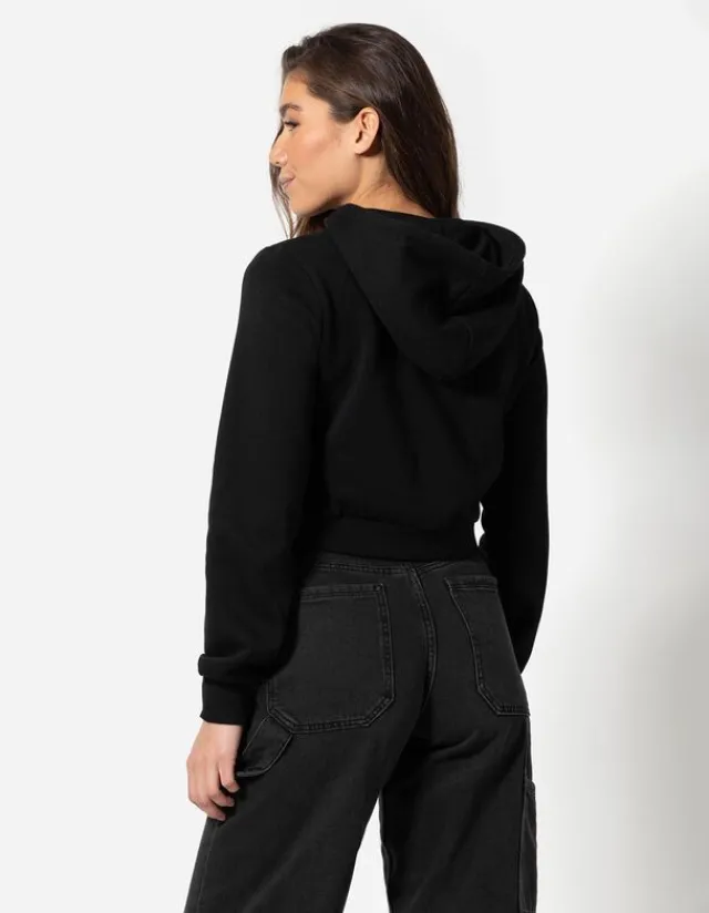 Outlet Cropped Sweatjacke - Kapuze mit Tunnelzug - Damen Sweatjacken