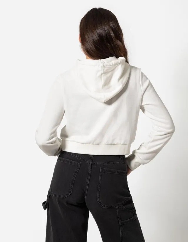 Online Cropped Sweatjacke - Kapuze mit Tunnelzug - Damen Sweatjacken