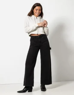 Online Cropped Sweatjacke - Kapuze mit Tunnelzug - Damen Sweatjacken