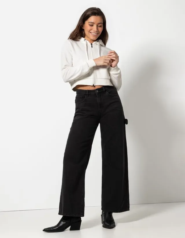 Online Cropped Sweatjacke - Kapuze mit Tunnelzug - Damen Sweatjacken