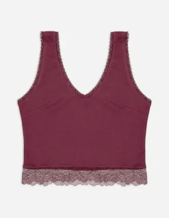 Best Cropped Top - Spitzenbesatz - Damen Tops