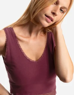 Best Cropped Top - Spitzenbesatz - Damen Tops