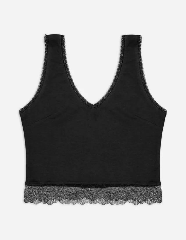 Online Cropped Top - Spitzenbesatz - Damen Tops