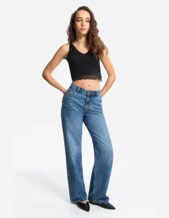 Online Cropped Top - Spitzenbesatz - Damen Tops