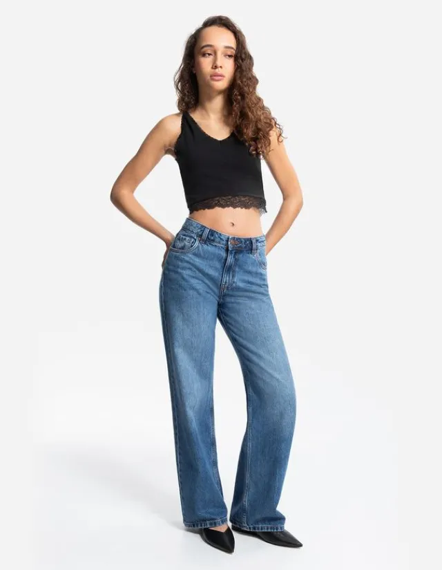 Online Cropped Top - Spitzenbesatz - Damen Tops