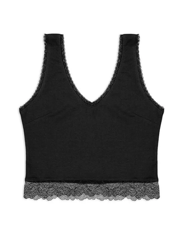 Online Cropped Top - Spitzenbesatz - Damen Tops