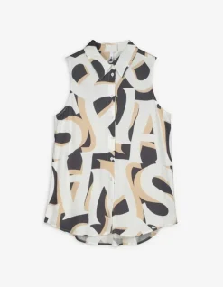 Fashion Hemdbluse - Allover-Print - Damen Tops