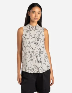 Fashion Hemdbluse - Allover-Print - Damen Tops