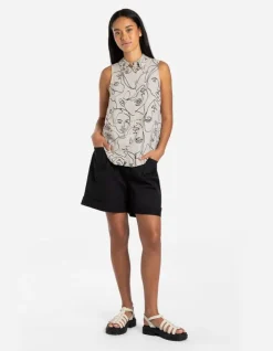 Fashion Hemdbluse - Allover-Print - Damen Tops