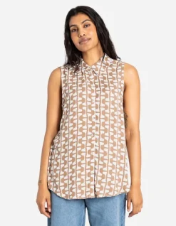 Best Hemdbluse - Allover-Print - Damen Tops