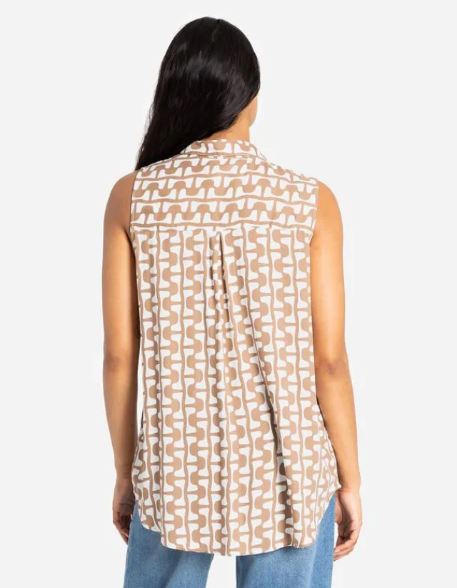 Best Hemdbluse - Allover-Print - Damen Tops
