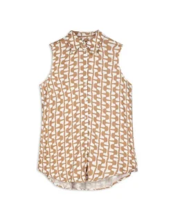 Best Hemdbluse - Allover-Print - Damen Tops