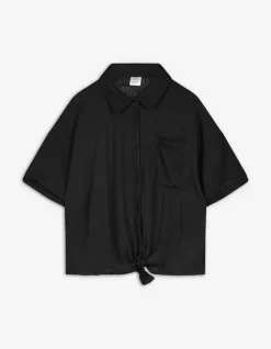 Hot Hemdbluse - Knotendetail Kinder Mädchenkleidung