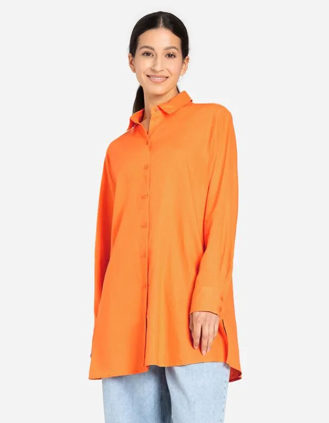 New Hemdkleid - Leinen-Mix Damen Blusen