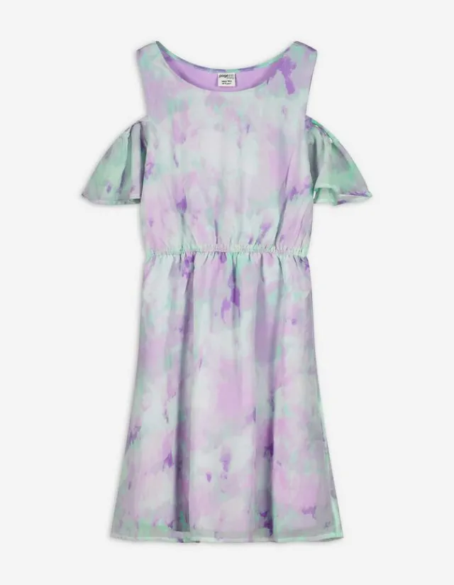 Hot Kleid in A-Linie - Ärmel mit Volants Kinder Mädchenkleidung