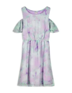 Hot Kleid in A-Linie - Ärmel mit Volants Kinder Mädchenkleidung